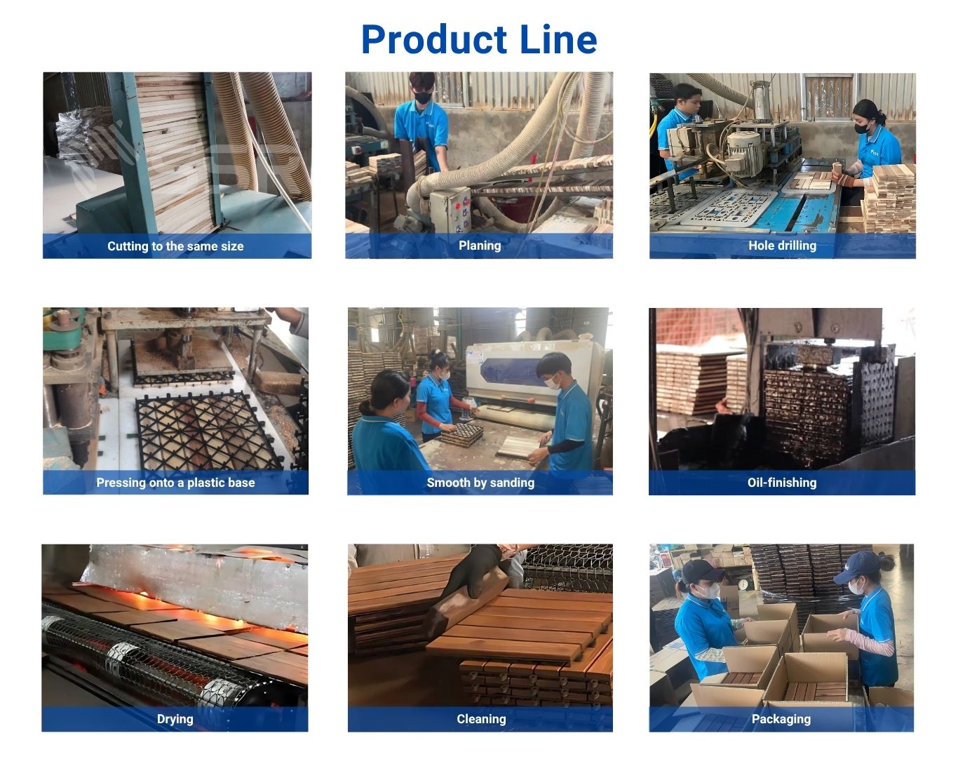 [New Design] 8-Slat Diagonal Acacia Wood Decking Tiles